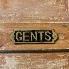 Solid brass 'Gents' Toilet Sign