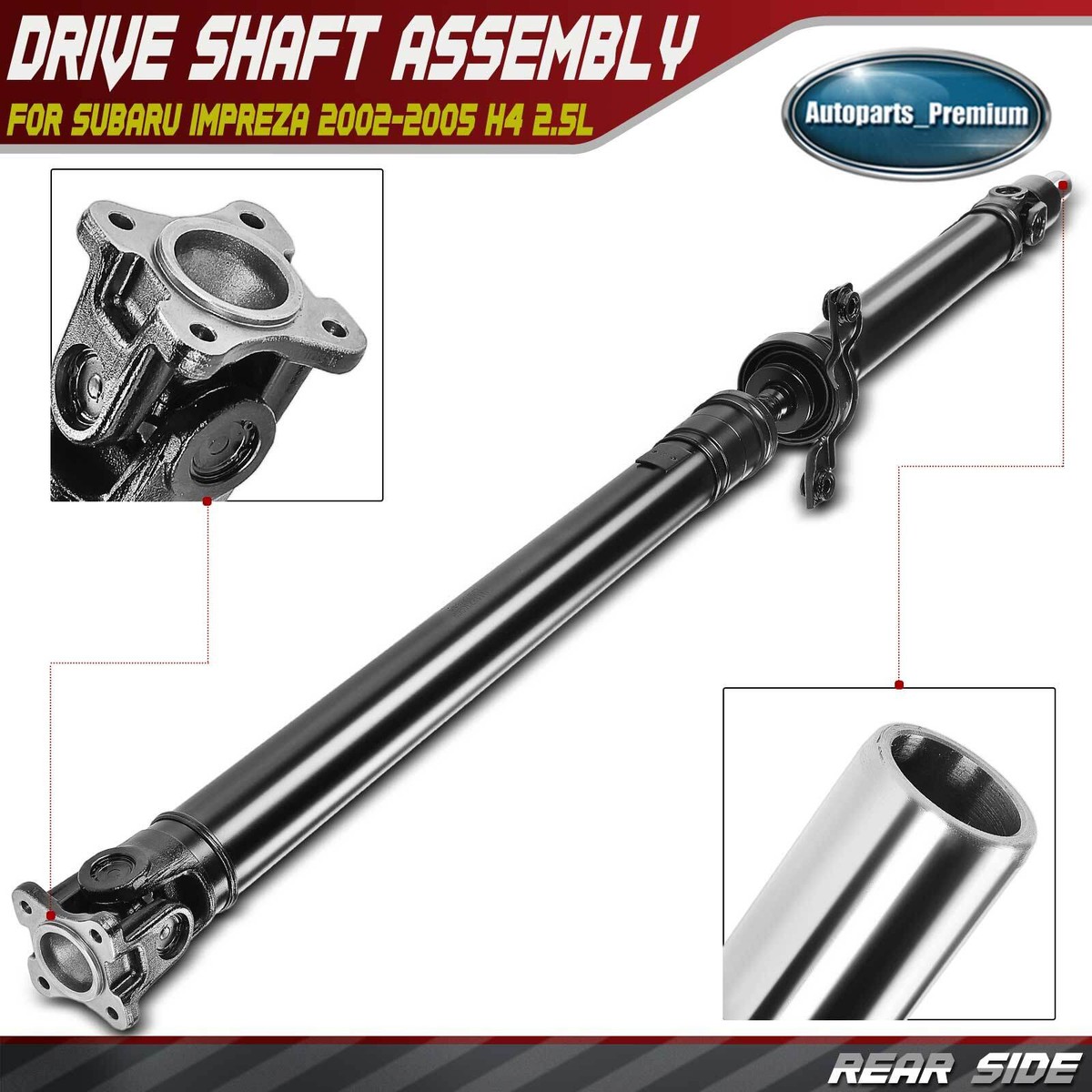 Rear Driveshaft Prop Shaft Assembly for Subaru Impreza 2002-2005 Automatic  Trans
