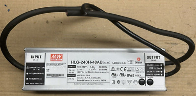 MEAN WELL HLG-240H-48AB, 240 watt LED driver, 120-277v NEW