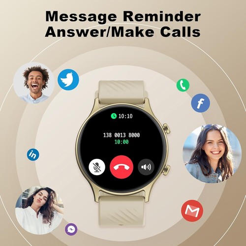 Smart Watch PINK 1.4" HD Screen Heart Rate O2 Fitness Android IOS compatible - Picture 5 of 6