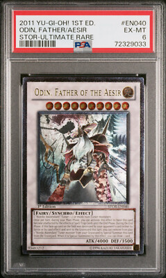 YUGIOH 1ST ED STOR-EN040 ODIN, FATHER OF THE AESIR ULTIMATE PSA 6