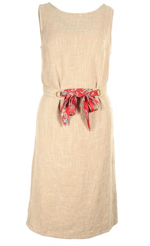 Vestito donna Molly Bracken RV24AP20 vestitino estivo beige con cintura  OFFERTA | eBay