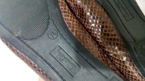 Sam And Libby "ST JOHNAH" Brown Croc Bow Ballet Flats Shoes Size 7.5 M - 第 6/10 張圖片