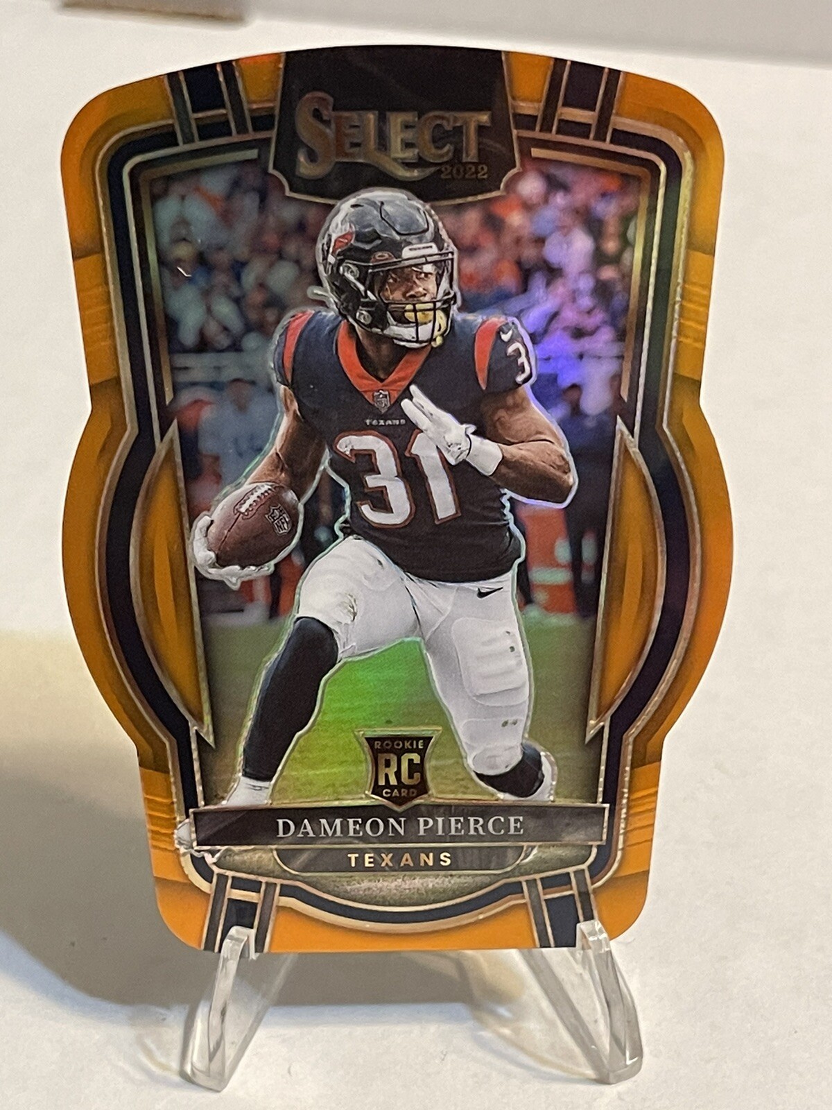 2022 Panini Select Football Dameon Pierce #261 Club Level Orange Die-Cut /199