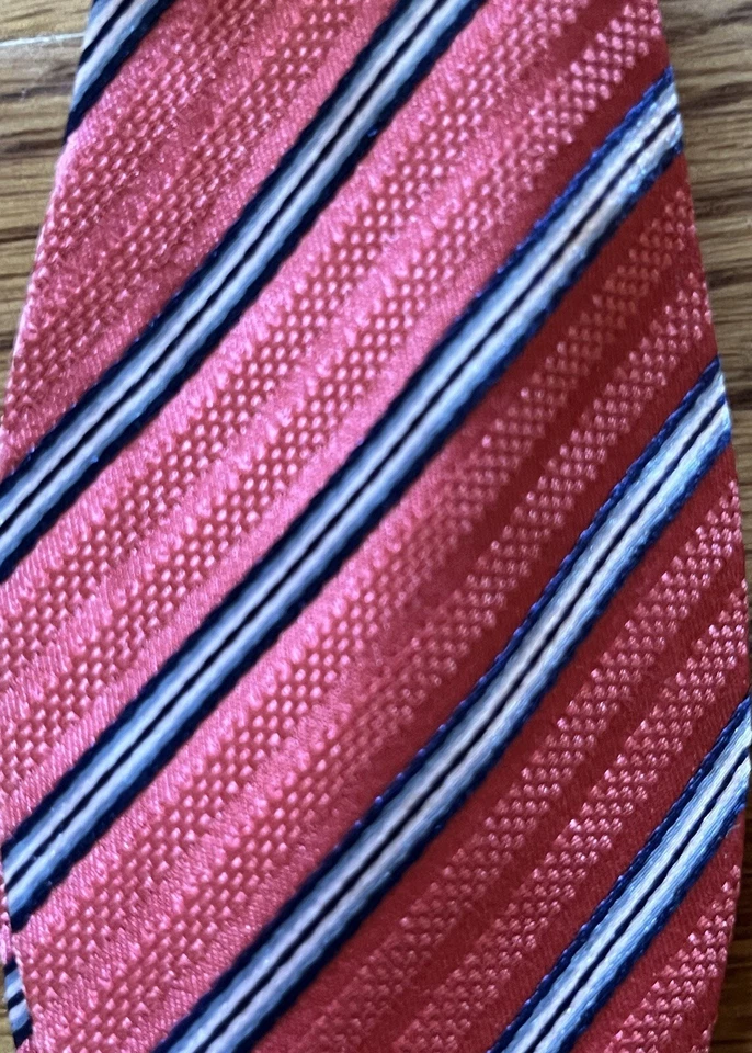 Haspel 男式蝴蝶结,粉色/蓝色/白色条纹,二手状况完好 — 第 2/3 张图片