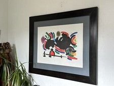 XL Joan Miro Farb-Lithographie Kunstdruck Grafik gerahmt signiert und limitiert