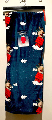 Snoopy Berkshire Blanket Flying Ace Red Baron Blue Christmas 60x70 Plush Throw