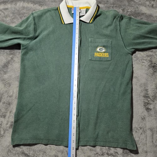 Camicia vintage Green Bay Packers uomo piccola verde NFL calcio manica lunga anni 90 - Foto 11 di 13