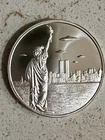 1 oz. UFO'S over NYC New York Statue Of Liberty .999 fine silver W/ Cert