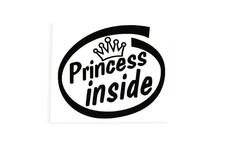 Princess Inside Bumper Sticker Child Children On Board Window Vinyl Decal