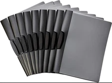 Lot of 10 Amazonbasics Report Folder Covers w Clip 10 Pack Gray 9" x 10.5"