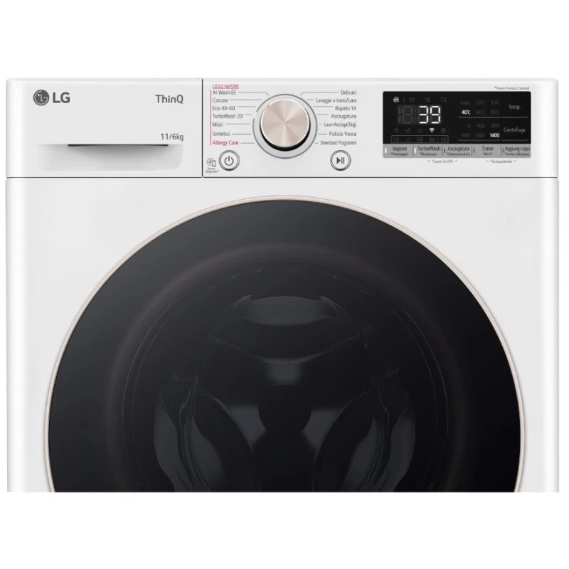 LG  D4R7011TSWG LAVASCIUGA 11/6 KG 1400 GIRI AI DD INVERTER VAPORE CL. A/D - Immagine 2 di 4
