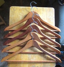 Vintage 17" Wood Hangers Lot of 5 No Ad