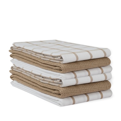 Cotton Kitchen Towels and Dish Cloths Set, 6-Pack – Absorbent, Quick-Drying D...