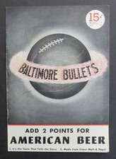Vintage 12/11/1947 Basketball Program Baltimore Bullets vs. Washington Capitols