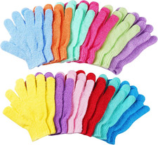 24 Pcs Exfoliating Shower Gloves,Double Sided Exfoliating Bath Gloves Deep Clean