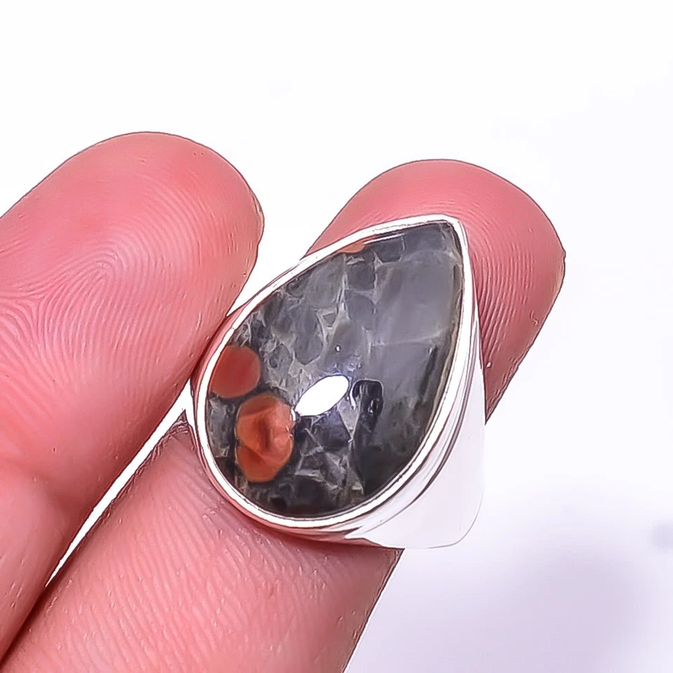 Anel de prata esterlina 925 Peanut Obsidian - Sonora S.8 R948728250, presente de Natal - Imagem 3 de 4