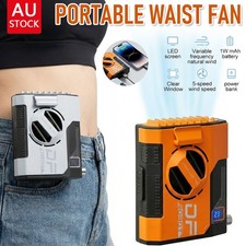 10000mAh Portable Cooling Fan Personal Belt Fan Waist Clip Fans USB Rechargeable
