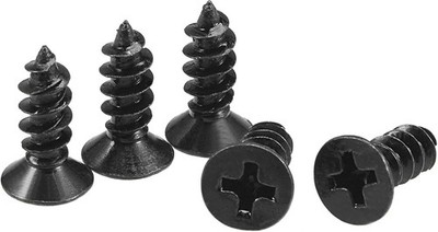 100Stk. M4x12mm Holzschrauben Kreuzschlitz Flachkopf selbstschneidend schwarz