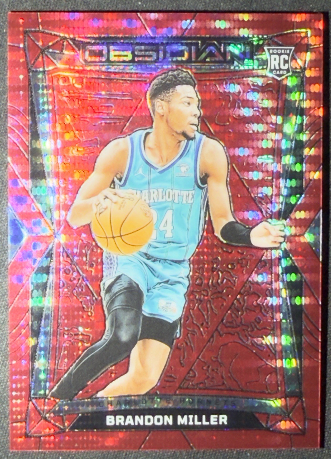 2023-24 Obsidian Rookie Lucky Envelopes Electric Etch /8 Brandon Miller Hornets