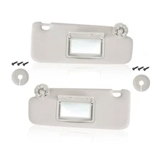1 Pair Gray Sun Visor Left & Right with Makeup Mirror Compatible with Cruze 