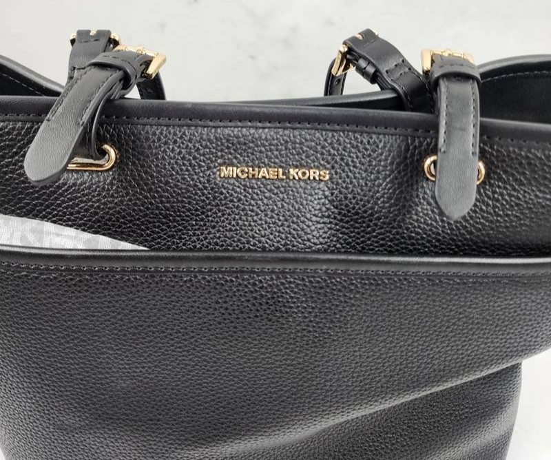 MICHAEL Michael Kors Winston Medium Pebbled Leather Tote Women's Black Top Zip View 4