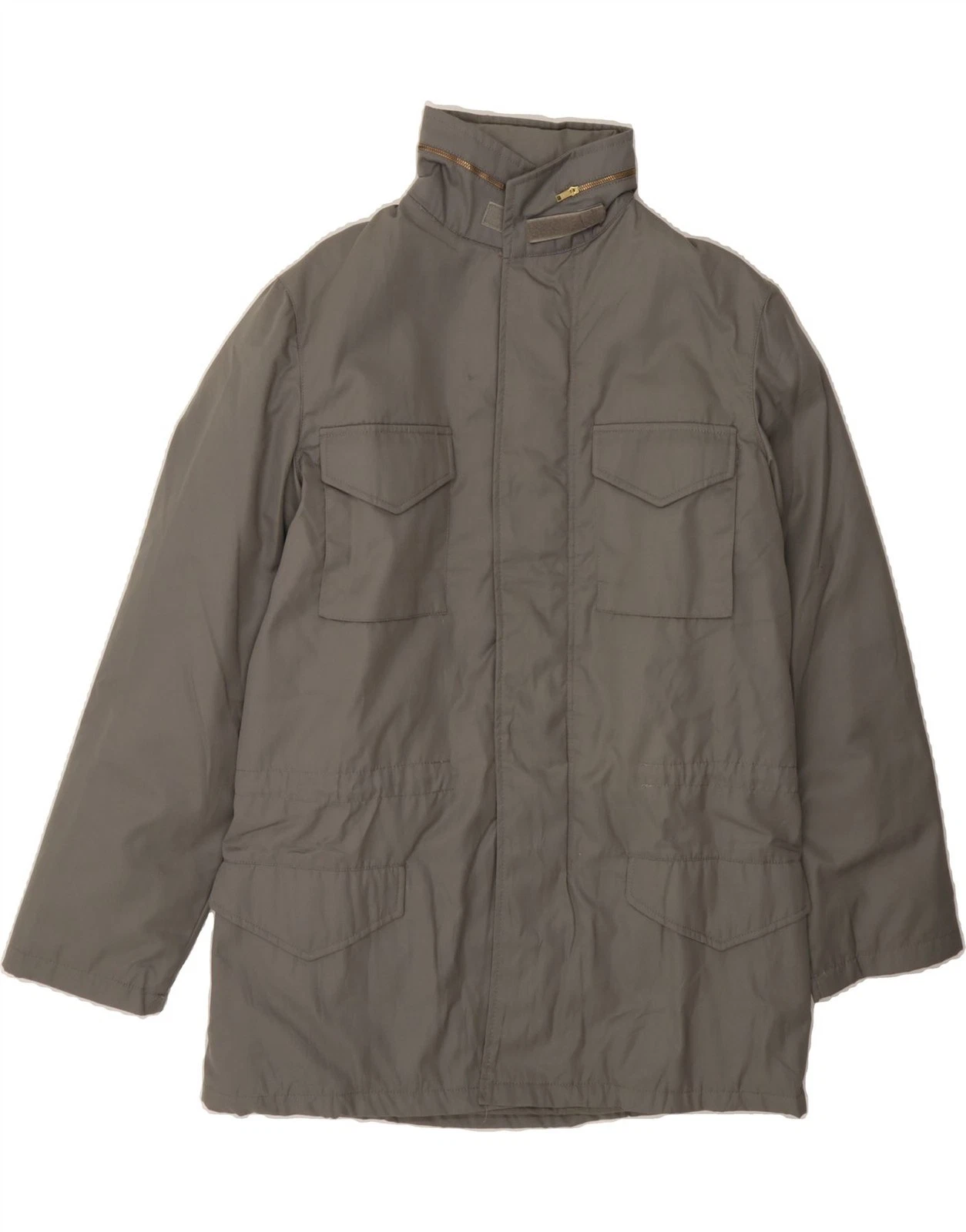 VINTAGE Mens Windbreaker Jacket IT 48 Medium Grey Polyester CM10