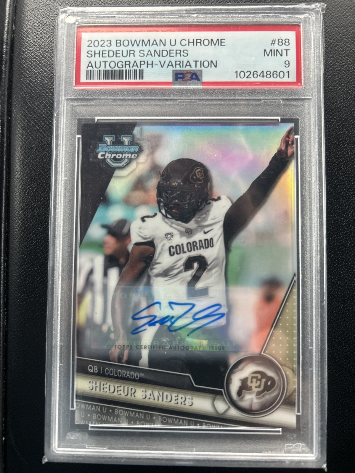 2023 Bowman U Chrome Shedeur Sanders Prospect Variation Auto /25 Colorado PSA 9