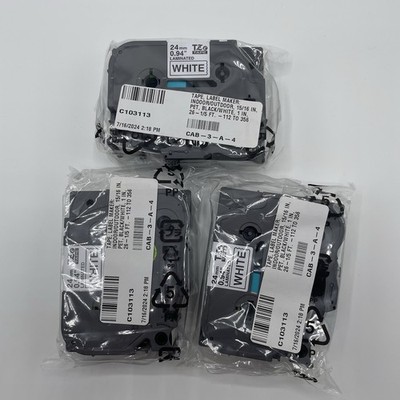 P-Touch Brother TZe-251 Label Tape Cartridge .94  (24mm) Print On White, 3 Pack
