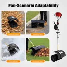 Heavy Duty 2.3HP Power Sweeper 52cc Handheld Gas Powered Broom Snow Dirt Walkway