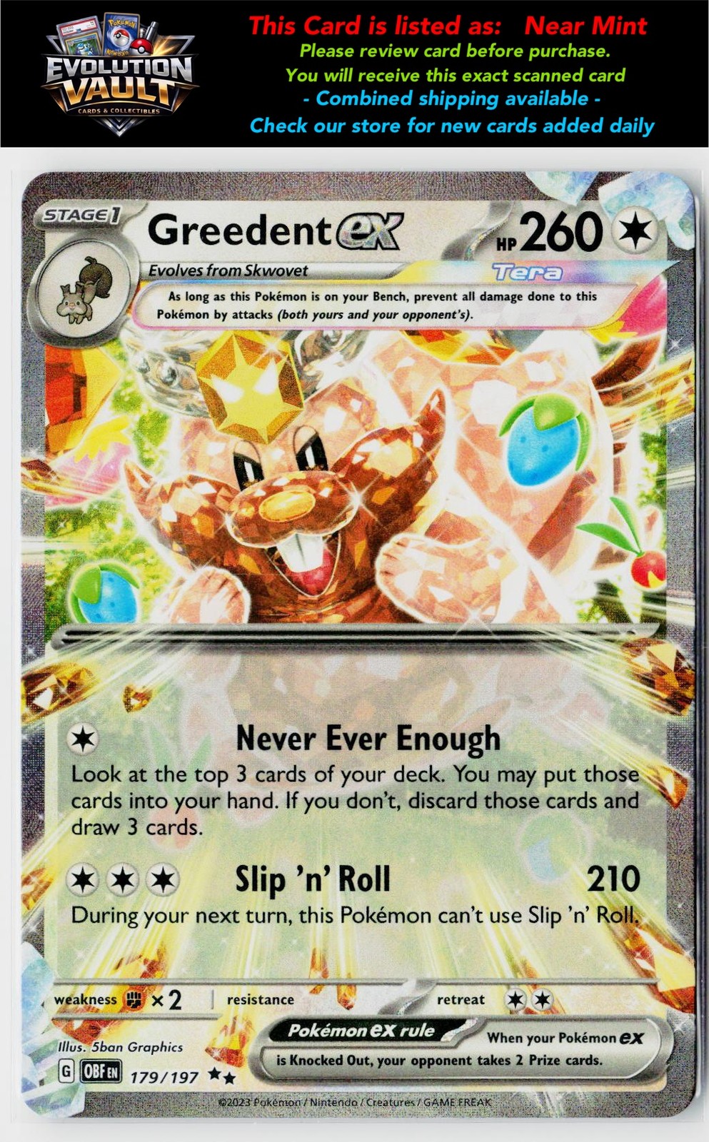 SV03: Obsidian Flames #179/197 Greedent ex