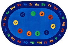 KID Value Plus 72.98 Circletime Early Learning Classroom Rug 6ft x 9ft Oval Blue