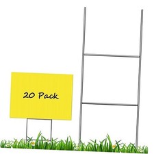 20 Pcs 16.5 x 7 Inches Metal Yard Sign Stakes H Stakes Wire Stakes Yard Sign
