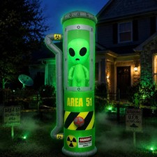 8FT Halloween Alien Inflatable Blow up Outdoor Decorations with Leds  Area 51 E