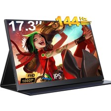 UPERFECT 17.3" 1080P 144Hz Portable Monitor Gaming Screen Switch Display For PS4