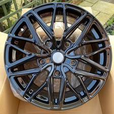 18" FORD TRANSIT CUSTOM 2013 To 2023 Gloss Black VAN1 Design 8j Alloy Wheels X4