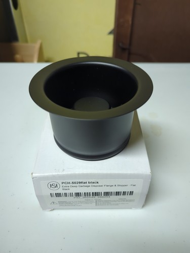 Signature Hardware Extra Deep Garbage Flange & Stopper Flat Black - Imagen 2 de 8
