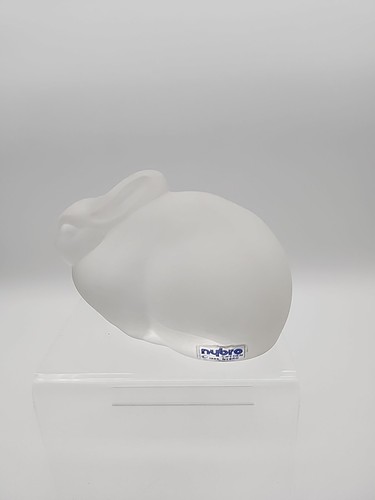 Vtg Nybro Frosted 3" Resting Rabbit Glass Figurine Sweden Clear Eyed Orig Label - Bild 10 von 22