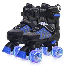 Nattork Kids Roller Skates for Boys Girls, 4 Size Adjustable Rollerskates w...
