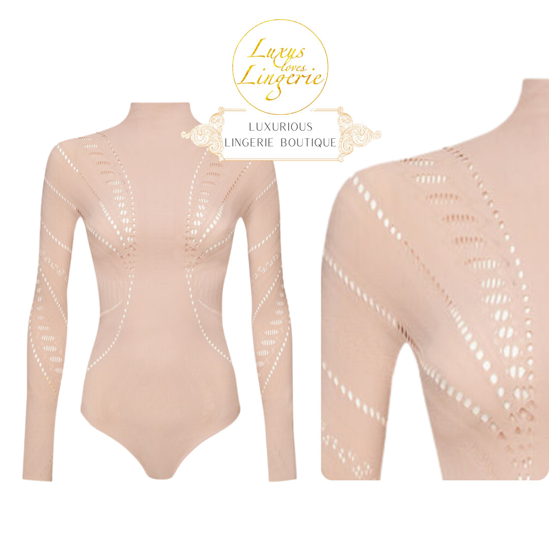 Ajour Net Body By Wolford 'X Alberta Ferretti M Rosepowder Pink Hole Pattern