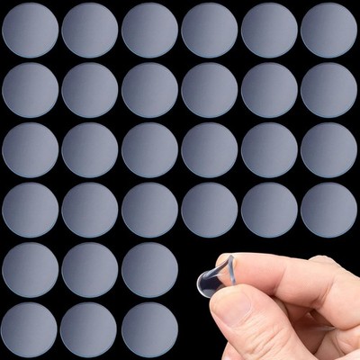 30 PCS Glass Top Bumpers, Anti Slip Round Pads, 2mm Thickness - Clear Rubber