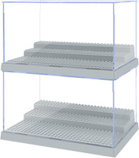 2 Pack Display Case for Minifigure Action Figures Blocks, Acrylic Minifigure Dis