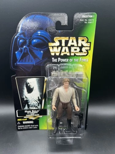 1997 Star Wars Power Force POTF Han Solo Carbonite Block Green Card Collection 1