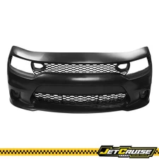 Fits 15-23 Dodge Charger 19 SRT Hellcat Style Front Bumper Cover W/ Fog Lights