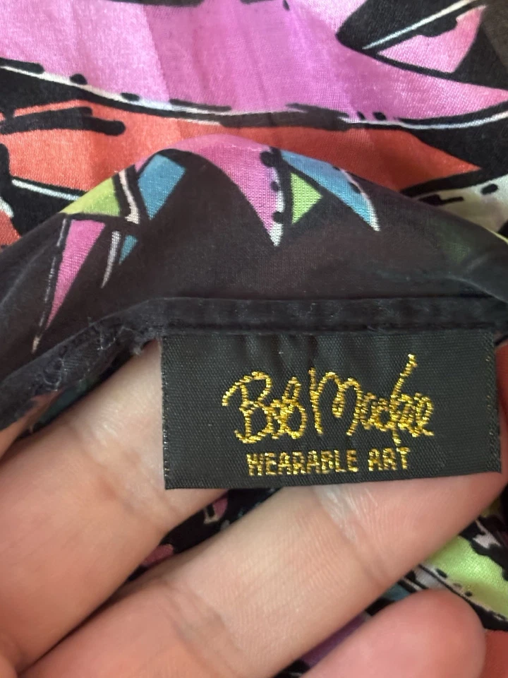 Bob Mackie Silk Scarf Wearable Art Vintage scarfs Christmas gift idea - Image 3 of 4