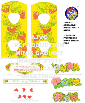  Strawberry Shortcake Miniatures Display Decal Set! Pre-Cut, Peel & Stick