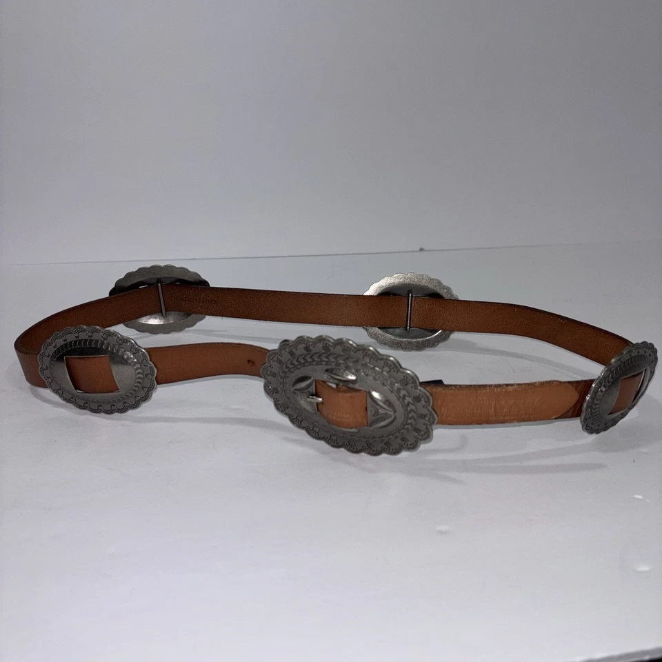 Cinturón Concho AMERICAN LIVING Talla Mediana Cuero Marrón Western Vintage Americana Foto 2 de 4