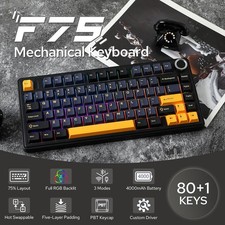 AULA F75 Wireless Gaming Keyboard Mechanical 75% Hot Swap Tri-Mode RGB Backlit 3