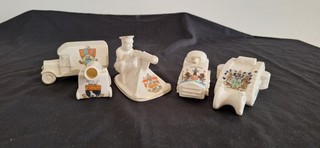 WW1 5 BRITISH MILITARY THEMED CRESTED CHINA ITEMS ARCADIAN & GRAFTON