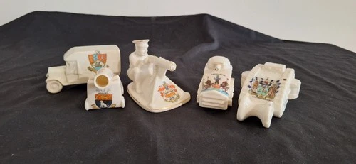WW1 5 BRITISH MILITARY THEMED CRESTED CHINA ITEMS ARCADIAN & GRAFTON
